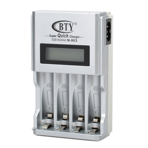 1.9" LCD AA / AAA Battery Charger - Silver