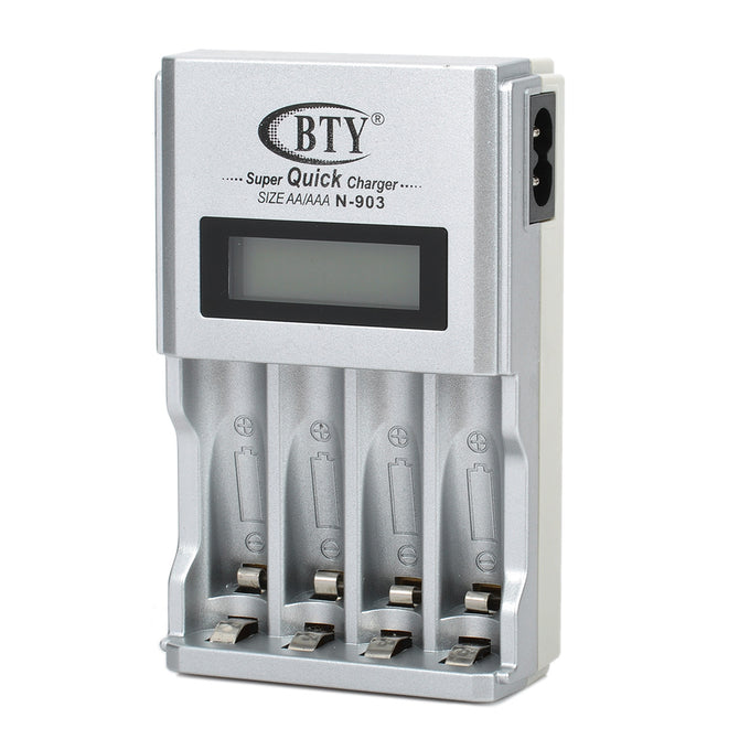 1.9" LCD AA / AAA Battery Charger - Silver
