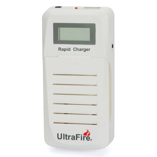 UltraFire WF-200 1.1" LCD Dual Slots Battery Charger w/ USB Port for 18650 / 14500 + More (EU Plug)