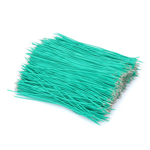 Double-Ended Tinned Breadboard 5 Core Jumper Cable Wires - Green (1000-Piece / 100mm)