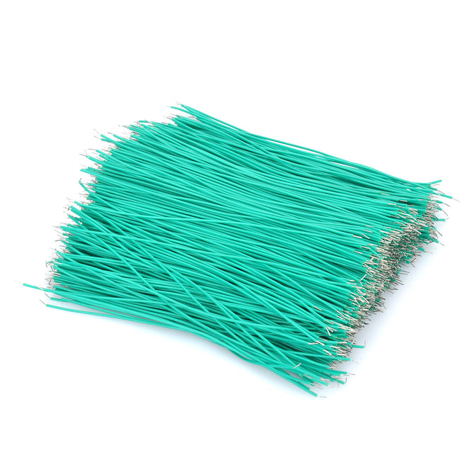 Double-Ended Tinned Breadboard 5 Core Jumper Cable Wires - Green (1000-Piece / 100mm)
