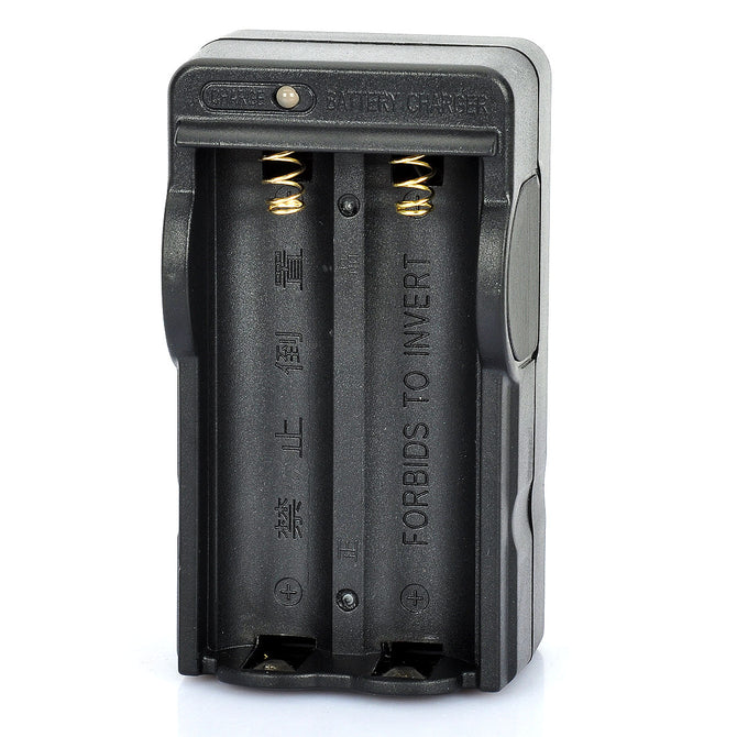 Dual Slots Li-Ion 18650 Battery Charger - Black (US Plug)