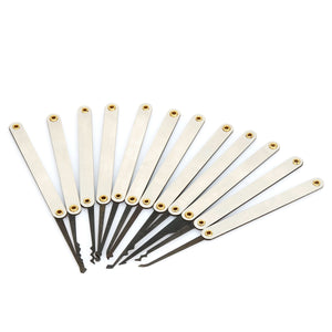 Stainless Steel Hook Lock Pick Set - Silver + Black (14PCS)