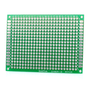 Prototype Universal Printed Circuit Board Breadboard - Green + Silver