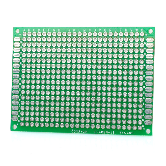 Prototype Universal Printed Circuit Board Breadboard - Green + Silver