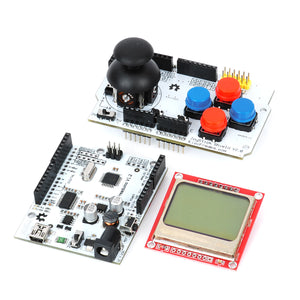 Freaduino ATMega328 + Joystick Shield Extended Rocker Panel + Nokia 5110 1.7" LCD Display