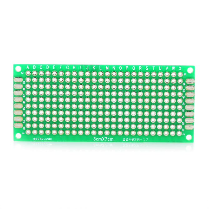 PCB Prototype Blank PCB 2 Layers Double Side 3 x 7cm Protoboard - Green