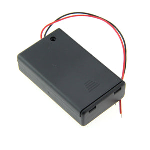 3xAAA Batteries Holder Case Box with Leads - Black