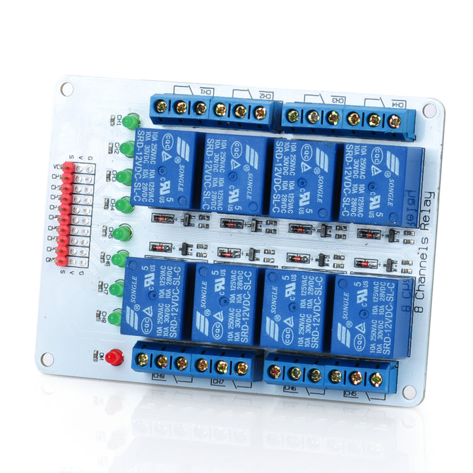 8-Channel 12V Relay Module Expansion Board for Arduino (Works with Official Arduino Boards)