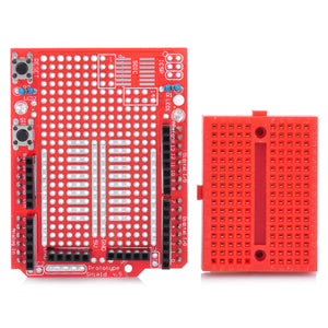 Prototype Expansion Board with Mini Breadboard for Arduino (Works with Official Arduino Boards)