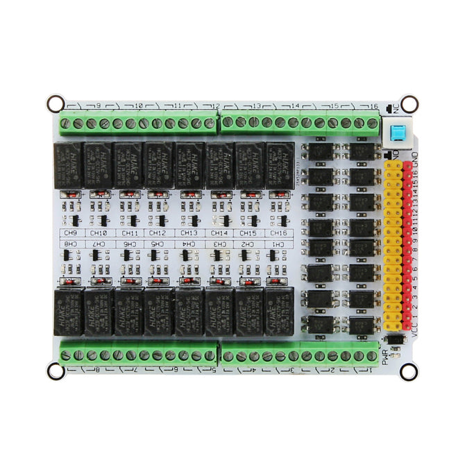 16-Channel 12V Relay Module Expansion Board for Arduino (Works with Official Arduino Boards)