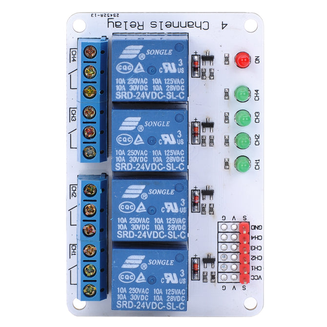 4 Channel 24V Relay Module Extension Board for Arduino