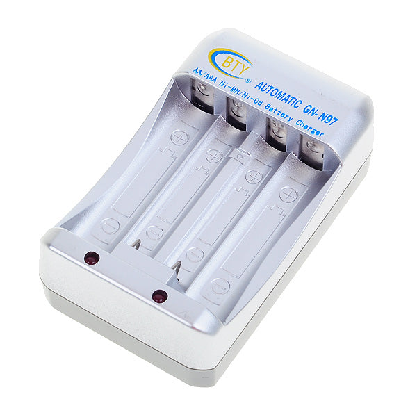 BTY Smart Auto-Stop 4-Channel Quick Charger for AA/AAA Batteries (100V~240V)