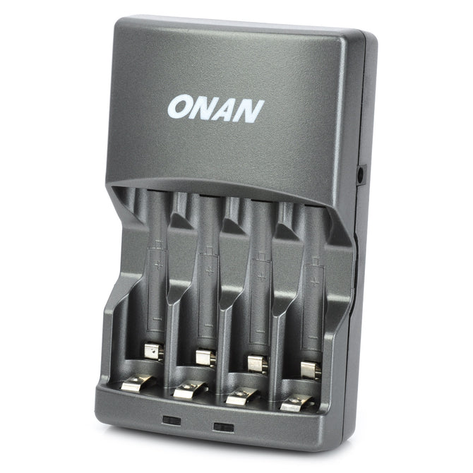 ONAN AA / AAA Battery Charger w/ Car Charger / EU Plug Adapter (US Plug)