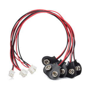 Safety 9V Battery Buckle - Black + Red (5 PCS)