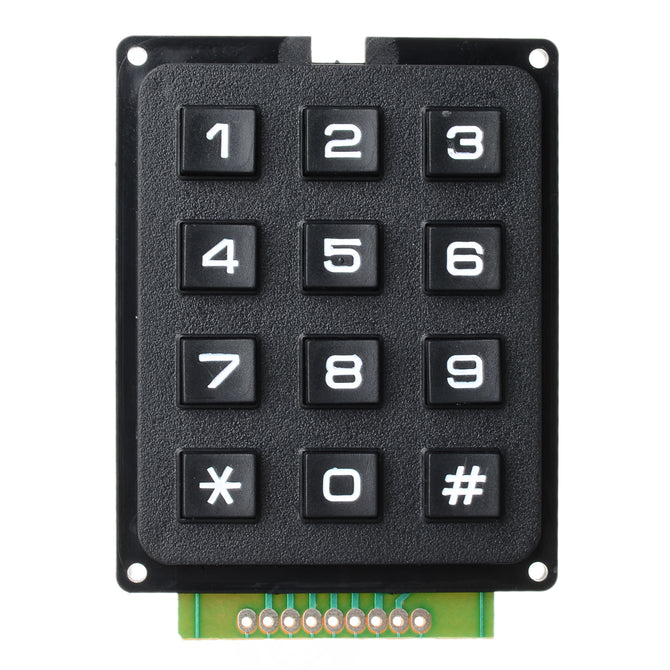 DIY 3*4 12-Key Numeric Keypad - Black