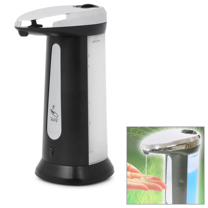 Touch-Free Soap Sanitizer Dispenser w/ Optional Musical Chime - Black