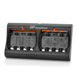 GP 8 x AA / 8 x AAA NiMH Batteries Charger - Black