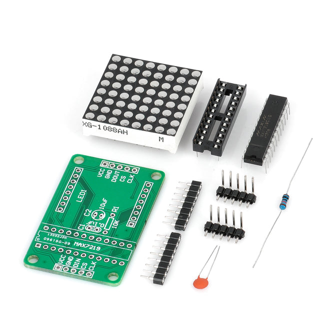 DIY MAX7219 Red LED Dot Matrix Display Module for Arduino (Works with Official Arduino Boards)