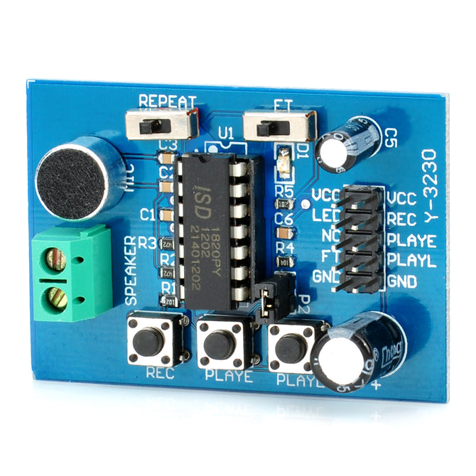ISD1820 Sound / Voice Recording and Playback Module Board (3~5V)