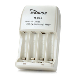 MAXUSS 805 4 x AA / AAA Battery Charger - White (US Plug / 100~240V)
