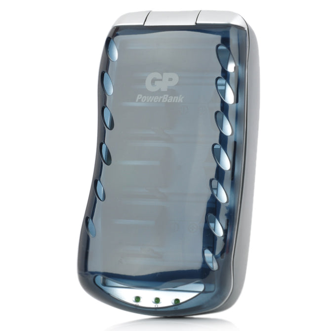 GPPB19 Multifunctional Battery Charger for 4 x AA / AAA / D / C / 9V Batteries - Black (UK Plug)
