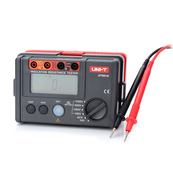 UNI-T UT501A 2.8" LCD Insulation Resistance Tester - Red + Grey (6 x AA)