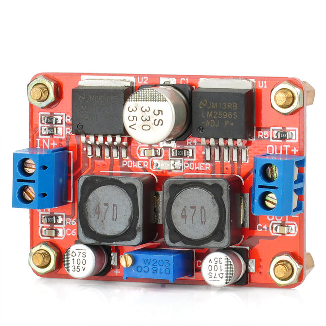 3.5~28V to 1.25~26V DC-DC Step-Up Step-Down LM2596S Solar Power Supply Converter Module - Red