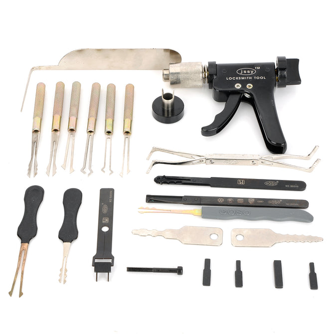 AML021049 Multi-Function Steel Car Lock Pick Tools Kit - Green