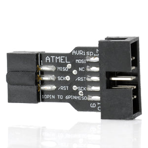 ATMEL ISP Programmer 10 Pin to 6 Pin Convertor - Black