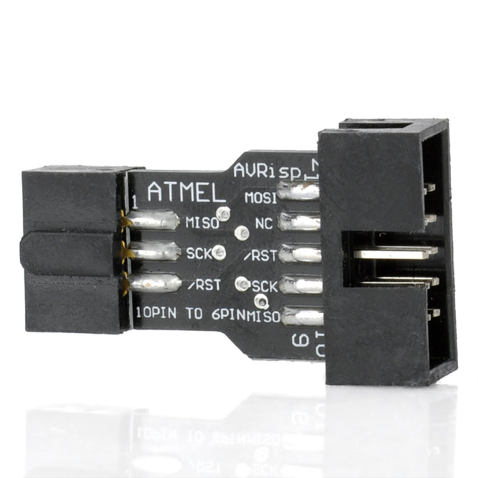 ATMEL ISP Programmer 10 Pin to 6 Pin Convertor - Black