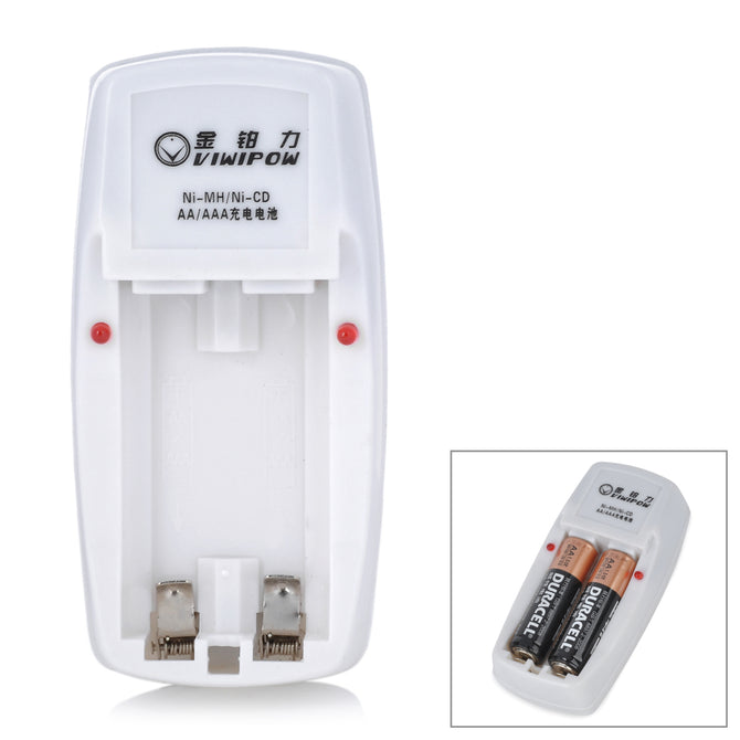 Viwipow 2 x AA / AAA Battery Charger - White