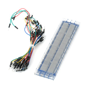 Breadboard with Jump Wires Kit for Electronic DIY - Blue + Transparent White