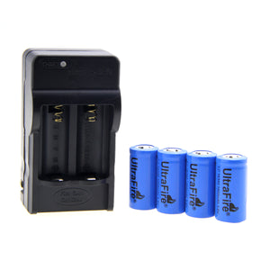 US Plugs UltraFire 16340 Battery Charger w/ 4 x 3.6V "1000mAh" 16340 Batteries - Black