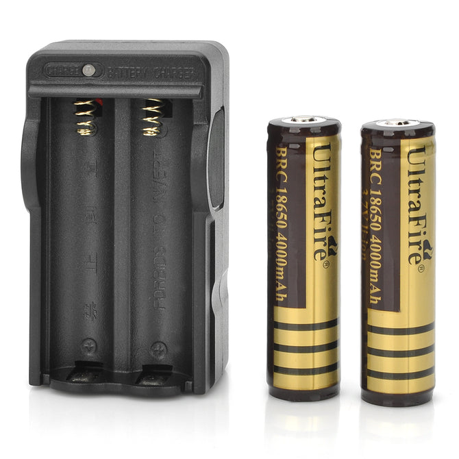 US Plugs UltraFire 18650 Battery Charger w/ 2*"4000"mAh 18650 Battery