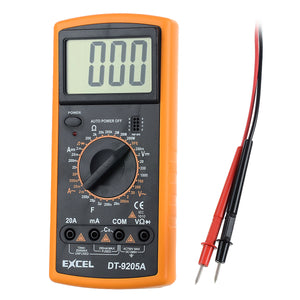 Excel DT9205A 3" LCD Digital Multimeter - Black + Orange (1 x 6F22)