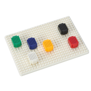 DIY Multi-color 6 Mini Breadboards Set w/ White Base