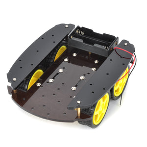 Four Wheel-Drive Smart Robot Car Chassis for 4WD - Yellow + Black (2 x 18650)