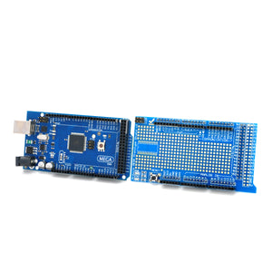 D1213 Mega ATMEGA 2560 Motherboard w/ Expansion Board + Bread Board + USB Cable + LED for Arduino