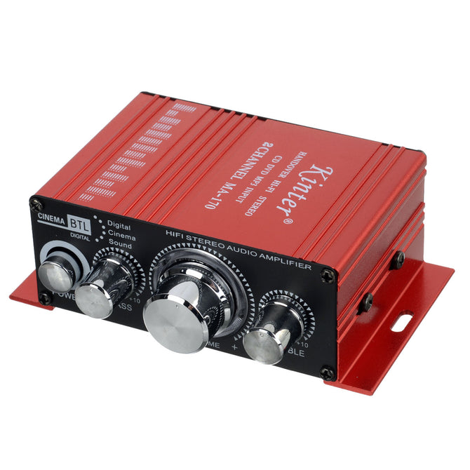 2-Channel 100W Hi-Fi Stereo Home / Car Amplifier - Red (DC 12V)