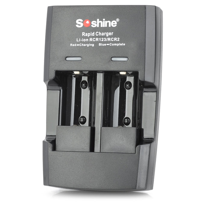 Soshine SC-S5 Dual-Slot Lithium Battery Charger for RCR123 + More - Black (AC 100~240V )
