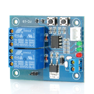 FC-16-K 2-Channel Self-Lock Relay Module - Blue