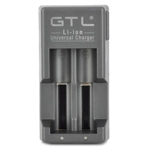GTL Charger + EU Plug for 18650 / 17670 / 18490 / 17500 / 16340 / 17335 / 14430 / 14500 - Black