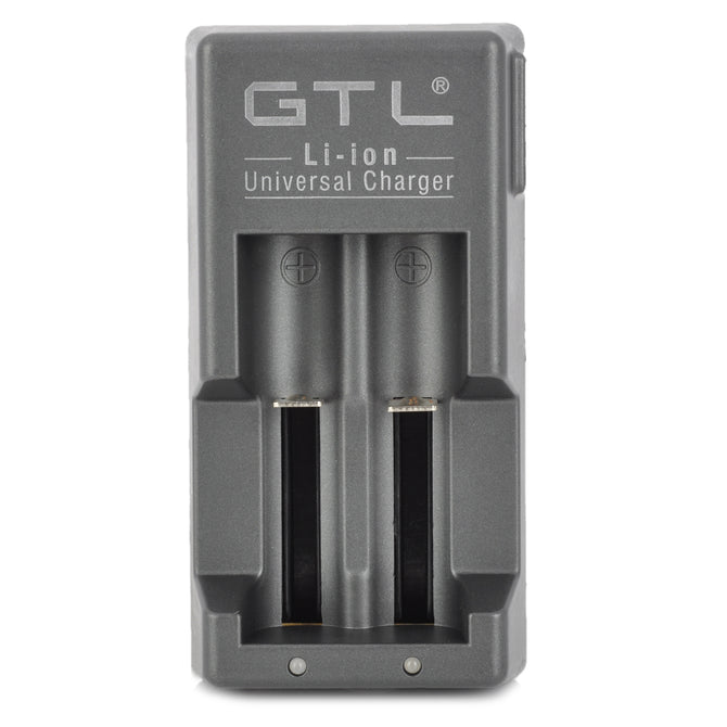 GTL Charger + EU Plug for 18650 / 17670 / 18490 / 17500 / 16340 / 17335 / 14430 / 14500 - Black