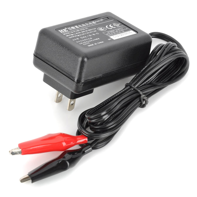 Rechargeable 2-Flat-Pin Plug Charger for 6V Lead-acid Battery - Black + Red (AC 100~240V)