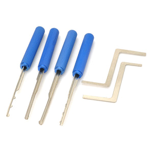 AML020076 Stainless Steel Kaba Lock Quick Opener Tools - Blue + Silver (4PCS)