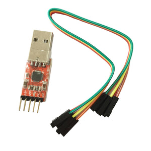 CP2102 STC Download USB to TTL Module w/ Dupont Cables - Red + Silver