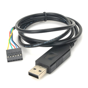 FT232 to USB TTL Wire Integrated Terminal Cable for Programmer - Black (95cm)