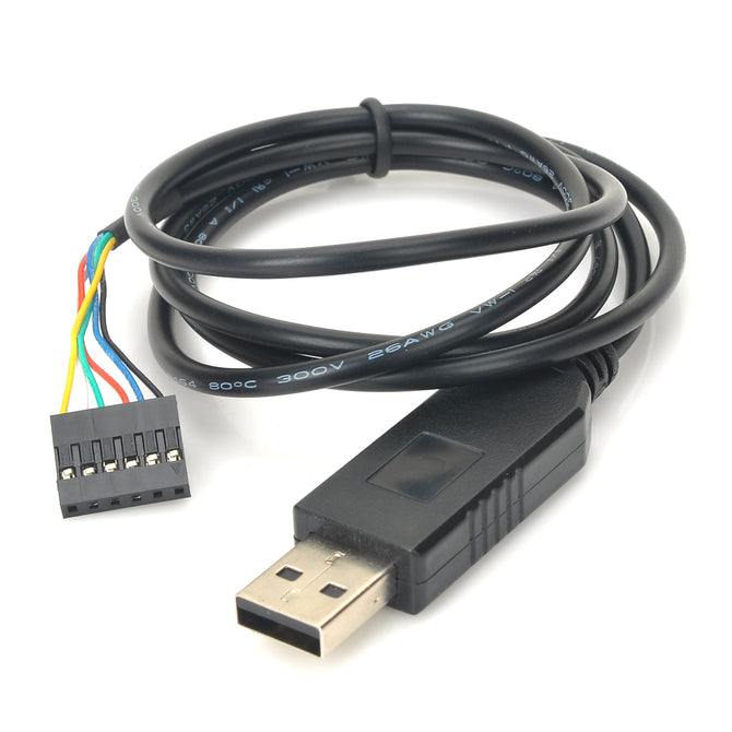 FT232 to USB TTL Wire Integrated Terminal Cable for Programmer - Black (95cm)