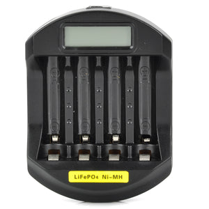 Soshine SC-C5 2.0 Intelligent 1.3" LCD AC Power 14500 / 10440 / AA / AAA Battery Charger - Black